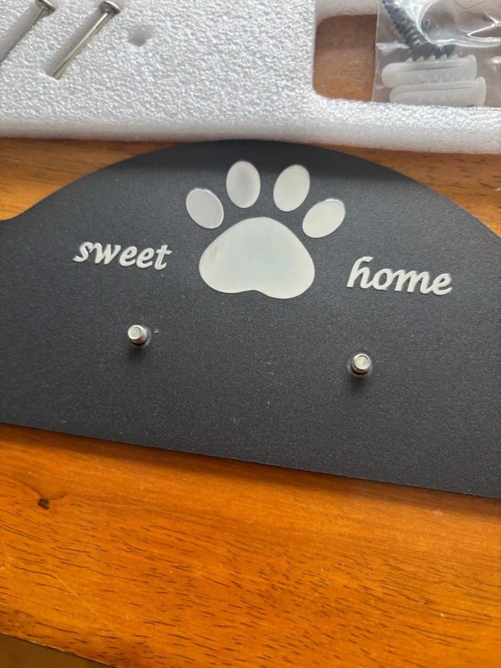 Sweet Home Paw Print Wall Key Holder - Black